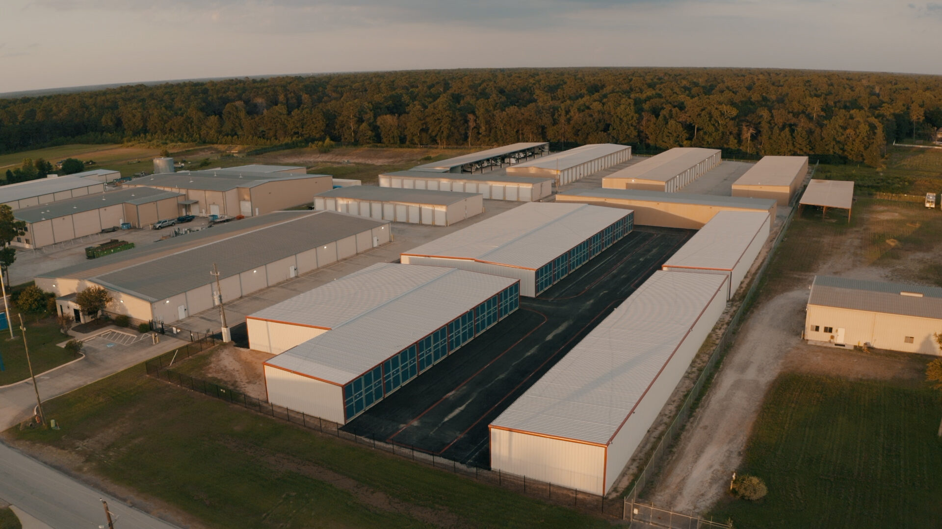 Corporate Woods Rec Nation boat and RV storage facility — exterior view, The Woodlands TX