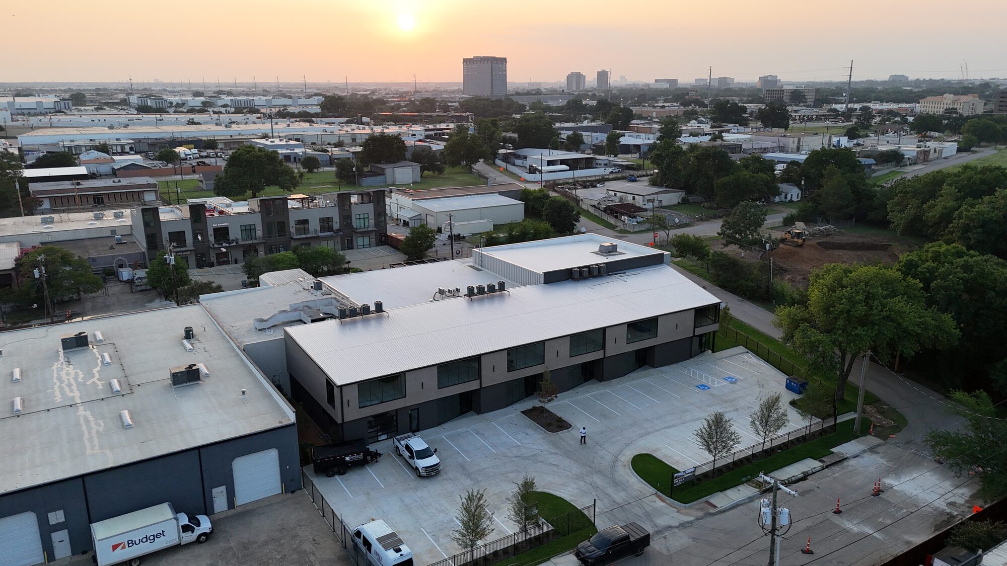 4767 Iberia two-story office/flex building — completed exterior view, Dallas Design District TX