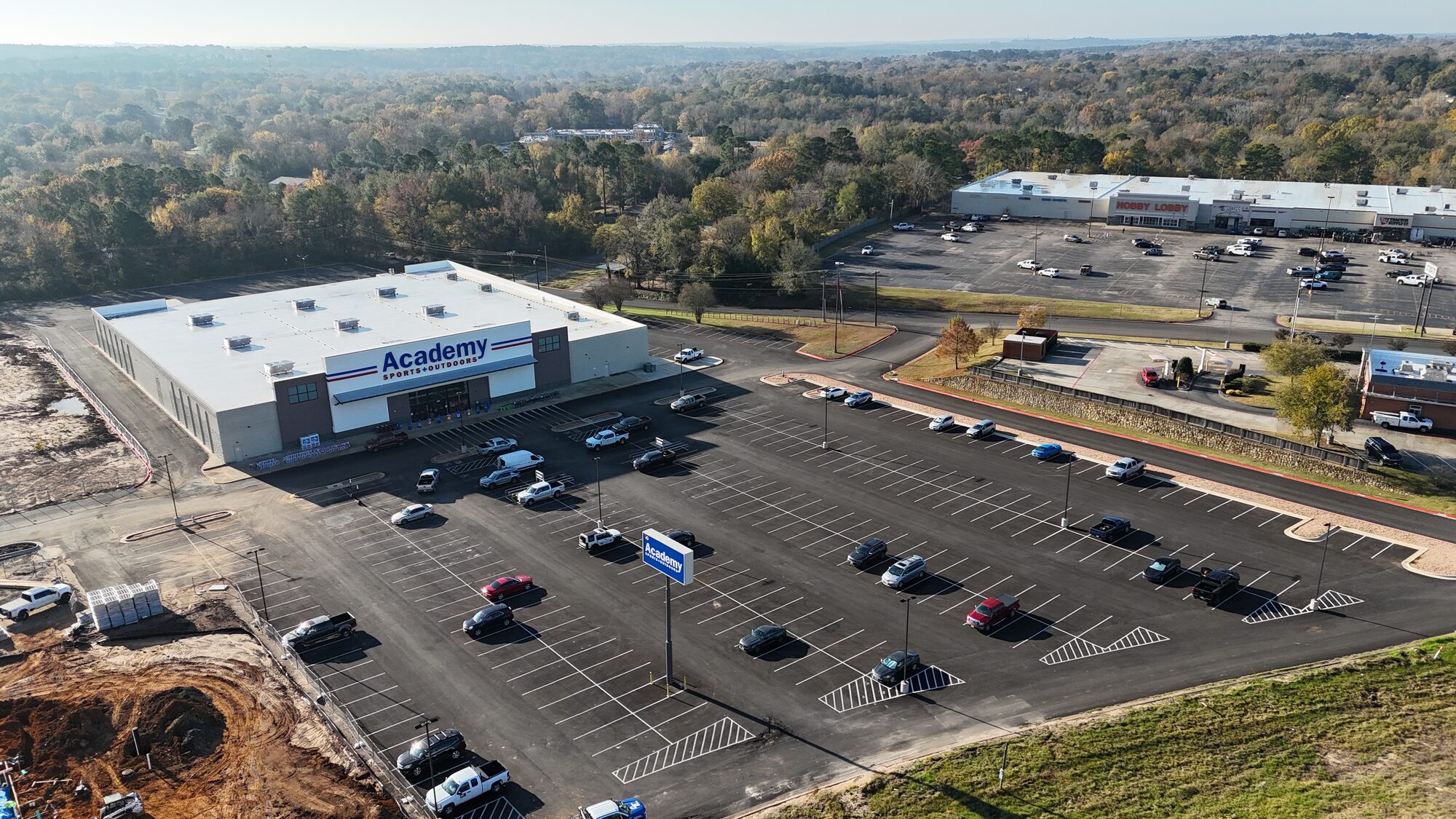 Palestine Mall Academy Sports + Outdoors redevelopment — new retail exterior, Palestine TX